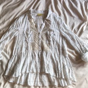 Maeve Anthropologie Flowy Peplum Blouse